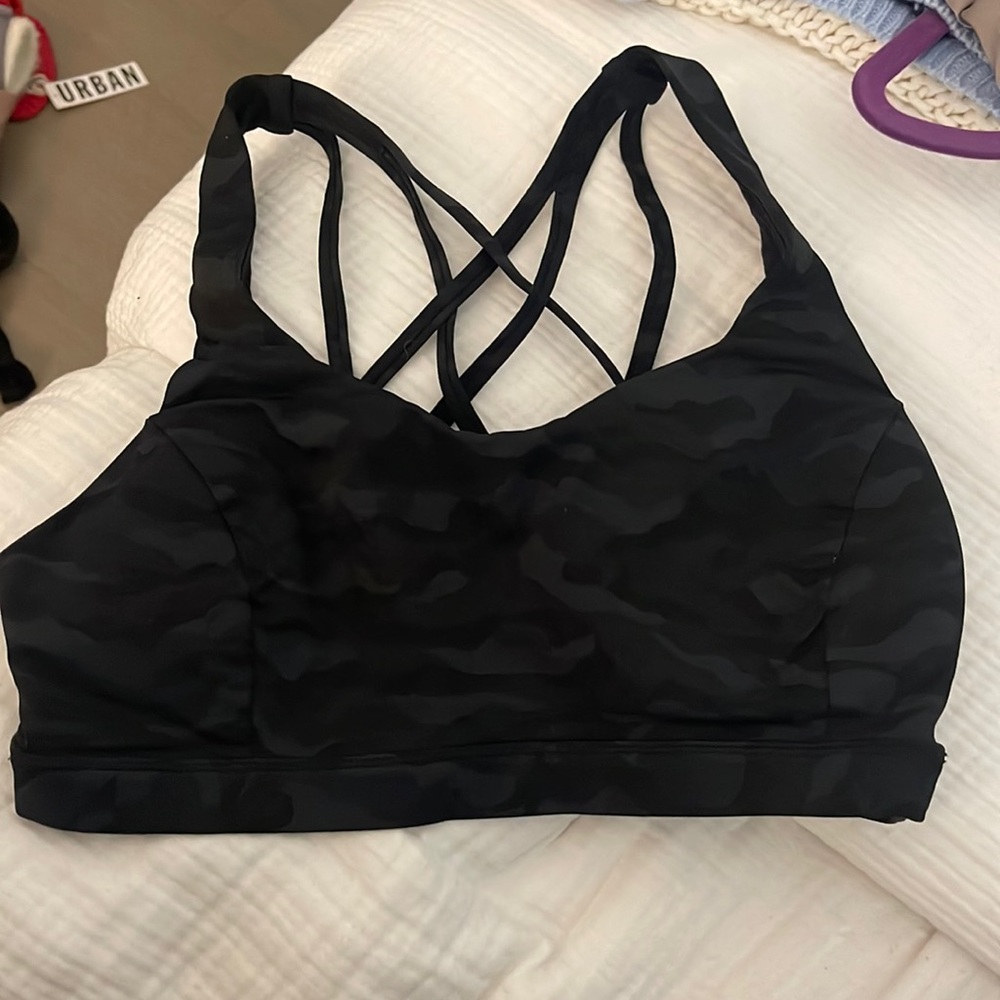 Black Camo Lululemon High Impact Sports Bra